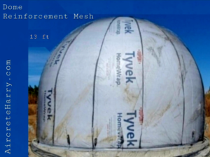 13 Foot Diameter • 10.5 Foot Tall Dome Fiberglass Reinforcement Mesh • Custom Order • by Aircrete-Harry