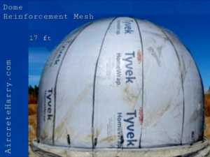 17 Foot Diameter • 12.5 Foot Tall Dome Fiberglass Reinforcement Mesh • Custom Order • by Aircrete-Harry
