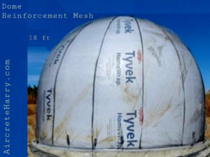 18 Foot Diameter • 13 Foot Tall Dome Fiberglass Reinforcement Mesh • Custom Order • by Aircrete-Harry