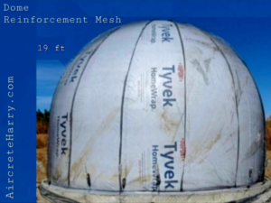 19 Foot Diameter • 13.5 Foot Tall Dome Fiberglass Reinforcement Mesh • Custom Order • by Aircrete-Harry
