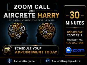 30 min Zoom Call • Connect with Aircrete Harry Directly • Help • Advice • Expertise - no refund, email: Aircreteharry@gmail.com