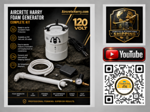 Aircrete Harry 120 Volt Foam Generator with US Plug | Ready to Use | Includes Wand, Hands-Free Foot Pedal and other parts, see listing | No Refunds | AircreteHarry.com