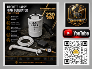 Aircrete Harry 230 Volt Foam Generator with EU Plug | Ready to Use | Includes Wand, Hands-Free Foot Pedal and other parts, see listing | No Refunds | AircreteHarry.com