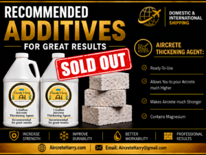 2-Gallon Aircrete Thickening Agent | Supports Higher Aircrete Pours & Improved Strength | Recommended for Cement Projects | Featured on YouTube | See Listing Details | No Refunds | AircreteHarry.com