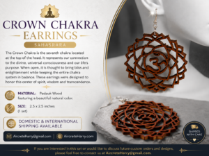 The Crown Chakra (Sahasrara) • Earrings / Jewelry • Wooden Creation, no refund - AircreteHarry.com