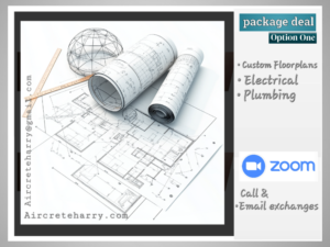 Full Package Deal: Custom Floor Plans incl. Electrical & Plumbing • for a Dome Home /Hyperbolic Paraboloid /Rectangular /Square Structure • 🖥️ Zoom Call • Email Exchange + Bonus: Structural Engineer* Contact Information • Help • Support • Advice - by Aircrete-Harry