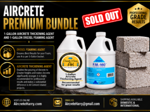 Package Deal | 1-Gallon Aircrete Thickening Agent & 1-Gallon Drexel Foaming Agent | For Consistent Foam Production | Recommended for Cement Projects | See Listing Details | No Refunds | AircreteHarry.com