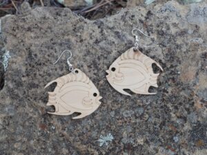 Beautiful Fish Design Earrings / Jewelry • Wooden Creation • by Mr. & Mrs. Aircrete-Harry (Set# 1)