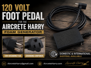 Foot Pedal, 120 Volt • for Aircrete Harry Foam Generator • no refund, AircreteHarry.com