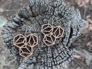 The Geometry Earrings / Jewelry • Wooden Creation • by Mr. & Mrs. Aircrete-Harry (Set# 1)