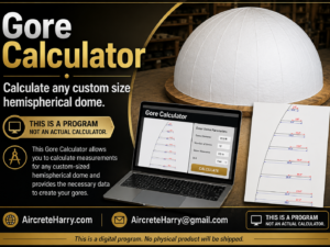 Gore Calculator • Calculate any custom size hemispherical dome, no refund. See listing description for further details