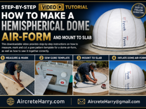 1 Hour 52 min VIDEO • How to make hemispherical Dome Air-Form and Mount to Slab • step-by-step tutorial, no refund - AircreteHarry.com