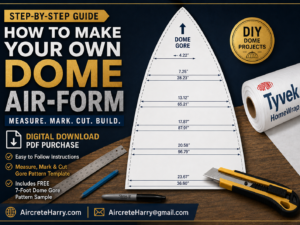 9-ft diameter • How to make your own dome air-form • Pdf file purchase, no refund - AircreteHarry.com