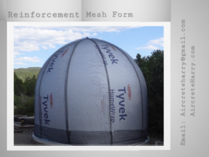 12 Foot Diameter • 10 Foot Tall Dome Fiberglass Reinforcement Mesh • Custom Order • made by Aircrete-Harry