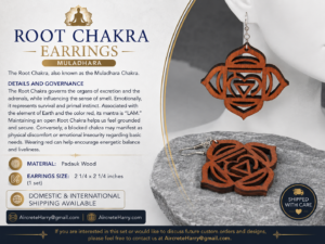 The Root Chakra (Muladhara) • Earrings / Jewelry • Wooden Creation, no refund - AircreteHarry.com