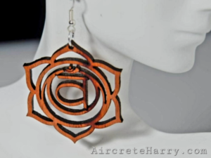 The Sacral Chakra • Anahata • Earrings / Jewelry • Wooden Creation • Mr. & Mrs. Aircrete-Harry