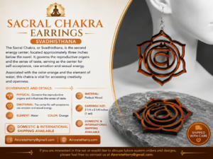 The Sacral Chakra (Anahata) • Earrings / Jewelry • Wooden Creation, no refund - AircreteHarry.com