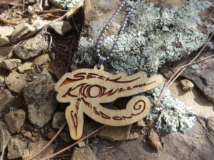 Seek Knowledge Gain Wisdom • Pendant Chain Necklace / Jewelry / Ornament / Décor • Wooden Creation • Mr. & Mrs. Aircrete-Harry (#1)