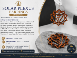 The Solar Plexus Chakra (Manipura) • Earrings / Jewelry • Wooden Creation, no refund - AircreteHarry.com