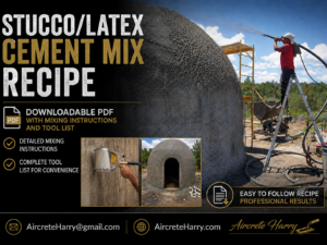 Stucco /Latex Cement Recipe • Mixing Instructions and Tools list link incl. helpful websites, downloadable Pdf file purchase, no refund - AircreteHarry.com | Email: AircreteHarry@gmail.com