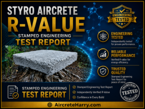 Styro Aircrete R-Value • Stamped Engineering Test Report, no refund, AircreteHarry.com