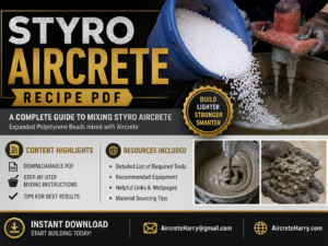 Styro Aircrete Recipe including Mixing Instructions • Great for insulation - downloadable Pdf file purchase, no refund - AircreteHarry.com | Email: AircreteHarry@gmail.com