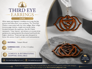 The Third Eye (Ajna) • Chakra Earrings / Jewelry • Wooden Creation, no refund - AircreteHarry.com