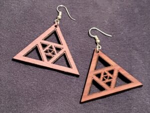 The Triangular Geometry Earrings / Jewelry • Wooden Creation • by Mr. & Mrs. Aircrete-Harry (Set# 1)