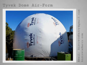 12 Foot Diameter • 10 Foot Tall Dome Air-Form • 113 square feet • Custom Order • made by Aircrete-Harry