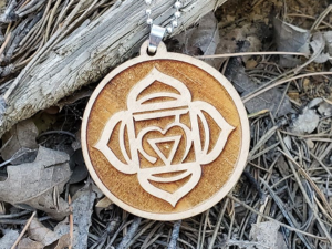 The Root Chakra • Muladhara • Chakra Pendant Chain Necklace / Jewelry / Ornament / Décor • Wooden Creation • Mr. & Mrs. Aircrete-Harry
