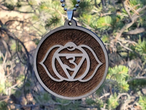 The Third Eye • Ajna • Chakra Pendant Chain Necklace / Jewelry / Ornament / Décor • Wooden Creation • Mr. & Mrs. Aircrete-Harry