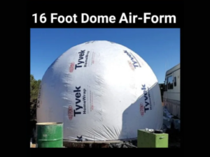 16 Foot Diameter • 12 Foot Tall Dome Air-Form • 200 square feet • Custom Order • by Aircrete-Harry