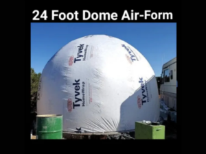 24 Foot Diameter • 16 Foot Tall Dome Air-Form • 452.39 square feet • Custom Order • by Aircrete-Harry