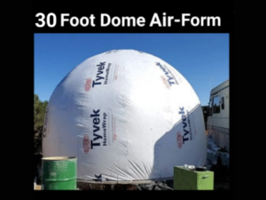30 Foot Diameter • 19 Foot Tall Dome Air-Form • 706.86 square feet • Custom Order • by Aircrete-Harry