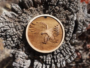 Beautiful Flying Eagle • 3D Pendant Chain Necklace / Jewelry / Ornament / Décor • Wooden Creation • Mr. & Mrs. Aircrete-Harry (#2)