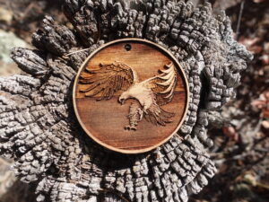 Beautiful 3D Flying Large Eagle • Pendant Chain Necklace / Jewelry / Ornament / Décor • Wooden Creation • Mr. & Mrs. Aircrete-Harry (#1)
