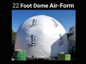 22 Foot Diameter • 15 Foot Tall Dome Air-Form • 380.13 square feet • Custom Order • by Aircrete-Harry