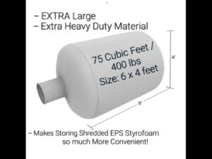 Styrofoam Shredding Storage Bag • Extra Large • Makes Storing Shredded EPS Styrofoam so much More Convenient • by Aircrete-Harry