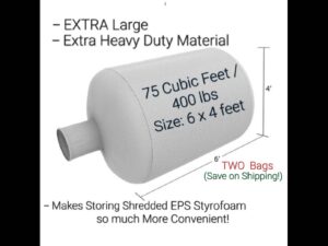 Two Styrofoam Shredding Storage Bags • Extra Large • Makes Storing Shredded EPS Styrofoam so much More Convenient • by Aircrete-Harry
