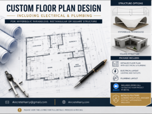 Custom Floor Plans • for a Hyperbolic Paraboloid, Rectangular or Square Structure, 🖥️ Zoom call • email exchange + Bonus: Structural Engineer* contact information (see listing details) • no refund, AircreteHarry.com - Please reach out via email for a quote: AircreteHarry@gmail.com